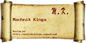 Machnik Kinga névjegykártya